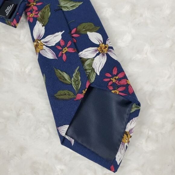 Dockers Floral Cotton Tie Blue - Picture 6 of 7